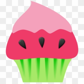 Watermelon Cupcake Clipart, HD Png Download - watermelon vector png