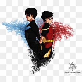 Nightwing Damian And Jason, HD Png Download - young justice png
