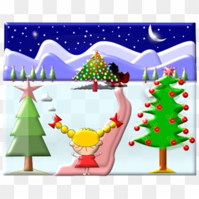 Christmas Tree, HD Png Download - christmas girl png