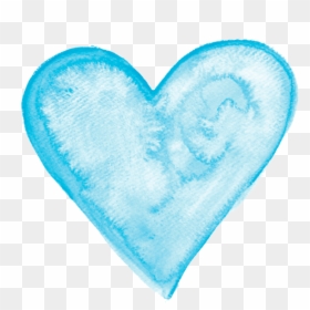 Blue Watercolor Heart Png, Transparent Png - heart png transparent background