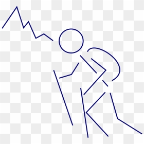 Mountain Outline, HD Png Download - stick figure walking png