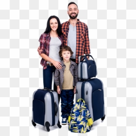 Family With Luggage Png, Transparent Png - suitcases png