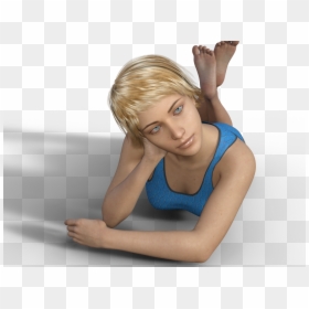 3d Girl Laying Down Png, Transparent Png - girl laying down png