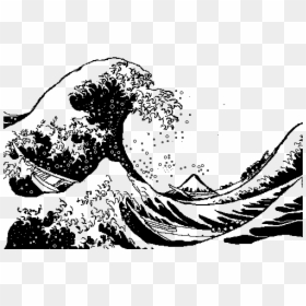 Great Wave Off Kanagawa Met, HD Png Download - black wave png