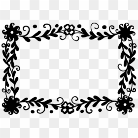 Black Floral Frame Vector, HD Png Download - antique picture frames png