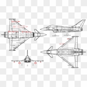 Typhoon Jet Blueprint, HD Png Download - delta airplane png