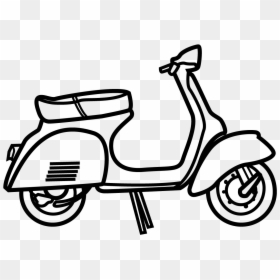 Vespa Clipart Black And White, HD Png Download - vespa png