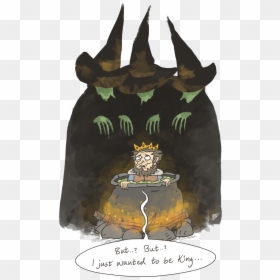 Cartoon Macbeth 3 Witches, HD Png Download - witch cauldron png