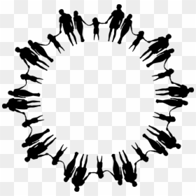 Holding Hands In Circle Silhouette, HD Png Download - people celebrating png