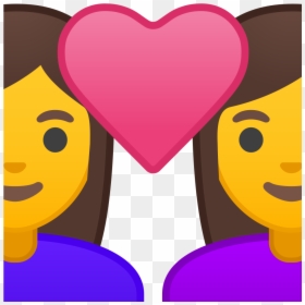 Two Girl Emoji With Heart, HD Png Download - woman emoji png