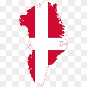 Flag Map Of Greenland, HD Png Download - denmark flag png