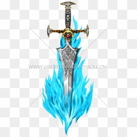 Blue Flaming Sword Transparent, HD Png Download - flaming sword png