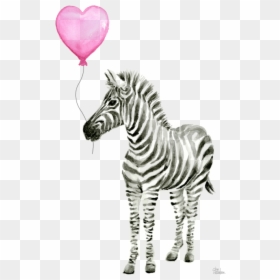Watercolour Zebra, HD Png Download - watercolor balloons png