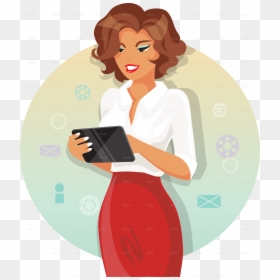 Businesswoman Clipart Png, Transparent Png - brunette png