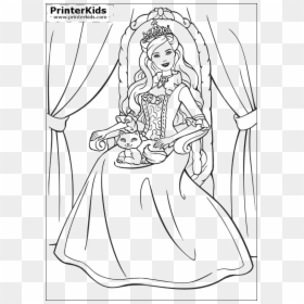 Barbie Princess And The Pauper Coloring Pages, HD Png Download - barbie princess png