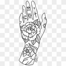 Hand Tattoo Drawings, HD Png Download - david bowie lightning bolt png