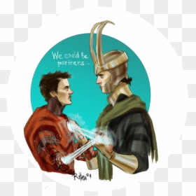 Tony Stark And Loki Art, HD Png Download - loki comic png