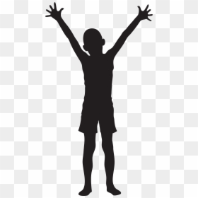 Boy With Ball Silhouette, HD Png Download - bed silhouette png