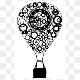 Steampunk Hot Air Balloon Drawing, HD Png Download - steampunk heart png