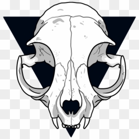 Easy Cat Skull Drawing, HD Png Download - cat skull png