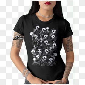 T-shirt, HD Png Download - cat skull png