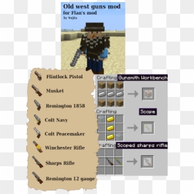 Minecraft Musket Flans Mod, HD Png Download - minecraft guns png