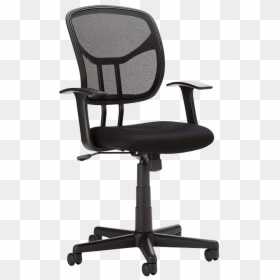 Amazonbasics Mid Back Black Mesh Chair, HD Png Download - desk chair png