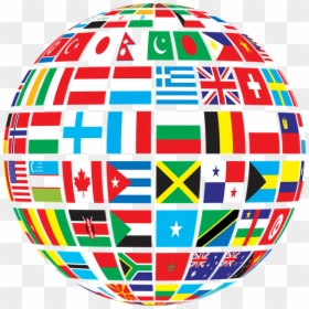 World Globe With Flags, HD Png Download - latin flags png