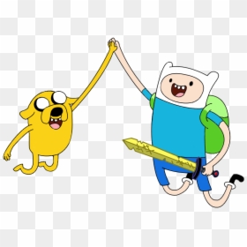 Finn Adventure Time Jump, HD Png Download - cartoon fist png