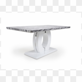 Grey And White Marble Effect Dining Table - End Table, HD Png Download - marble pillar png