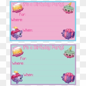 Shopkins Party Invitation Template Free, HD Png Download - shopkins png