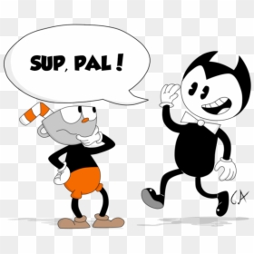 Mr Game And Watch Vs Bendy, HD Png Download - cuphead png