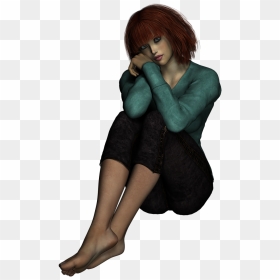 Png Of Girl Sitting, Transparent Png - person sitting png