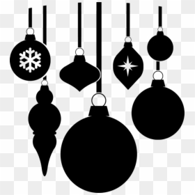 Clipart Ornaments Black And White, HD Png Download - christmas ornaments png