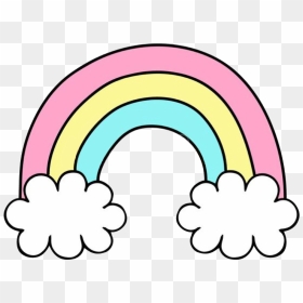 Rainbow And Cloud Doodle, HD Png Download - cute png