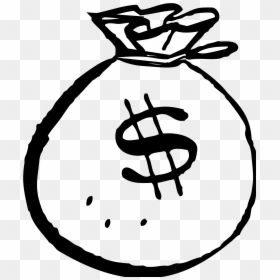 Money Clipart Black And White, HD Png Download - money bag png