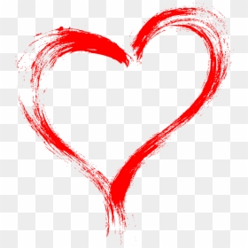 Heart Brush Stroke Png, Transparent Png - red heart png
