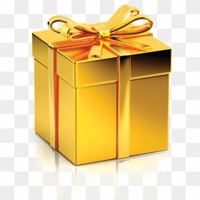 Golden Gift Box Png, Transparent Png - gift png