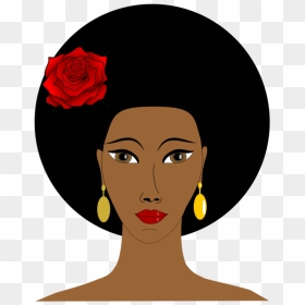 Black Woman's Face Clipart, HD Png Download - afro png