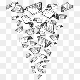 Flying Books Silhouette, HD Png Download - flying books png