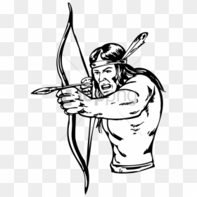 Drawing Indian Bow And Arrow, HD Png Download - arrow png bow