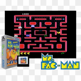 Ms Pac Man, HD Png Download - pacman blue ghost png