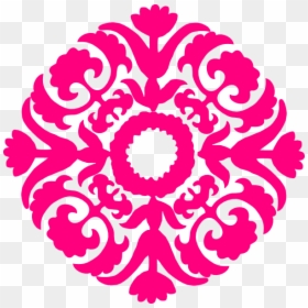 Navy Blue Flower Clip Art, HD Png Download - pink flourish png
