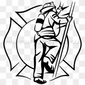 Fire Department Firefighter Clipart Black And White, HD Png Download - ladder clipart png