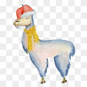 Watercolor Llama, HD Png Download - llama head png