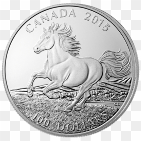 $100 For $100 Fine Silver Coin Canadian Horse, HD Png Download - raining coins png