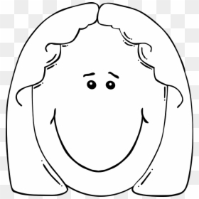 Girl Smiley Face Clipart Black And White, HD Png Download - woman outline png
