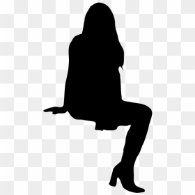Png People Silhouettes Sitting, Transparent Png - woman outline png