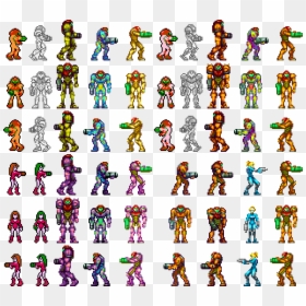 Metroid Zero Mission Samus Sprites, HD Png Download - metroid prime samus png