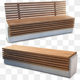 Outdoor Wood Concrete Bench, HD Png Download - outdoor bench png